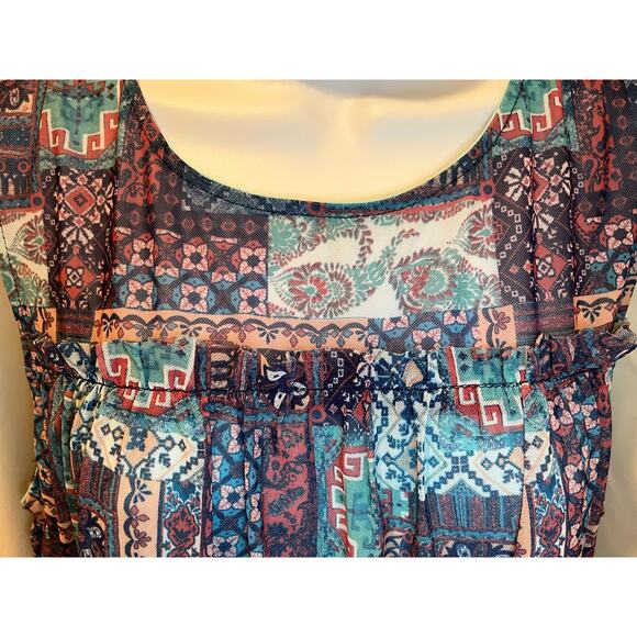 Bobbie Brooks Multi-Color Pattered Flowy Tank Top - Size L - NWOT - Picture 5 of 7